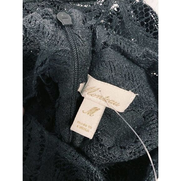 Nwt Monteau Sexy Black Lace Dress M - Picture 2 of 5